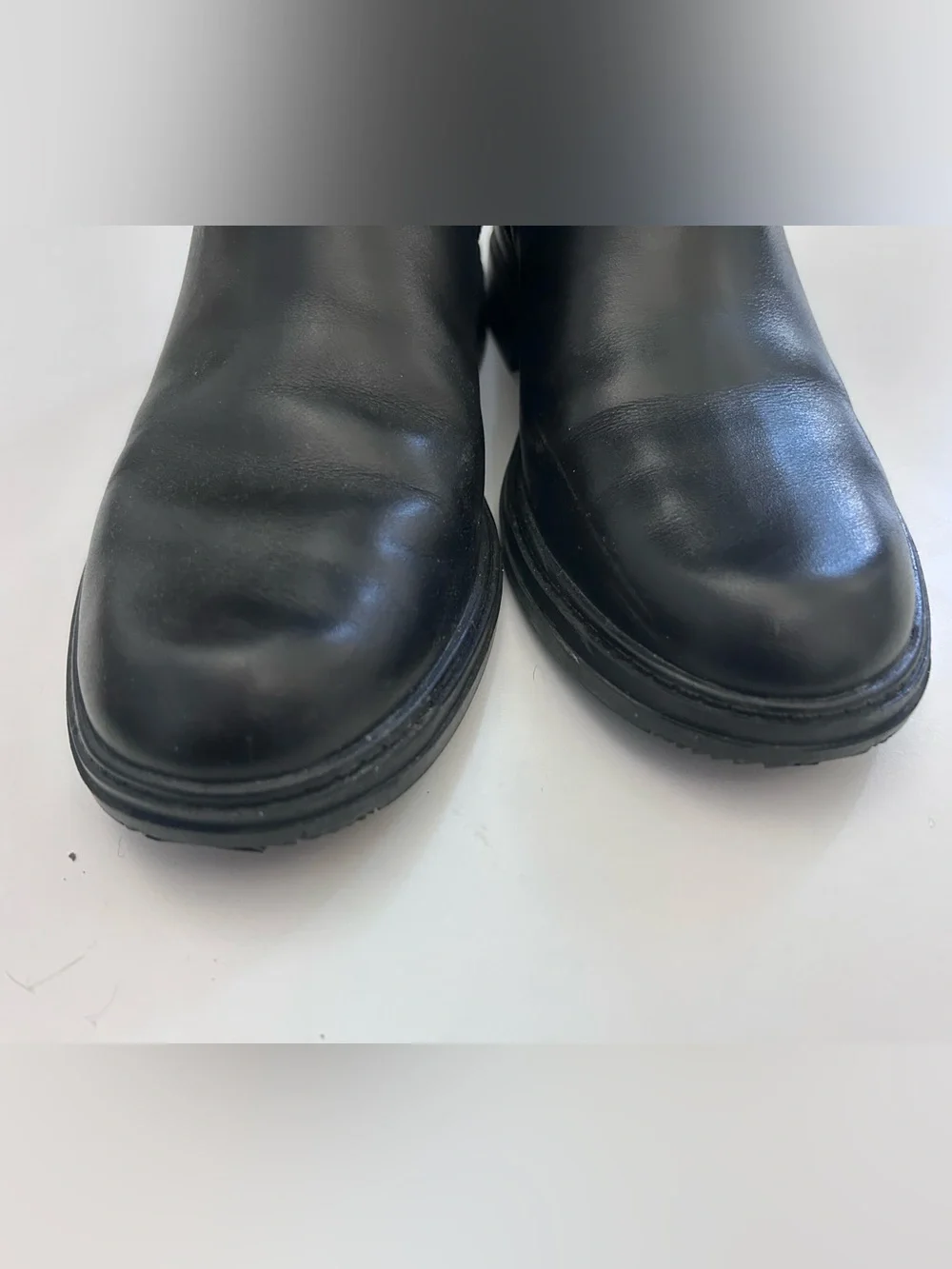 Naturalizer Black Leather Riding Boots with Gold Accent, EUC